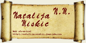Natalija Miškić vizit kartica